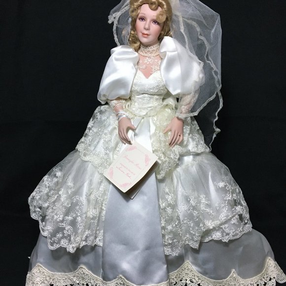 Jennifer Rose Bride Wedding Doll Sandra Kuck Hamilton Collection 18" Porcelain - Picture 3 of 12